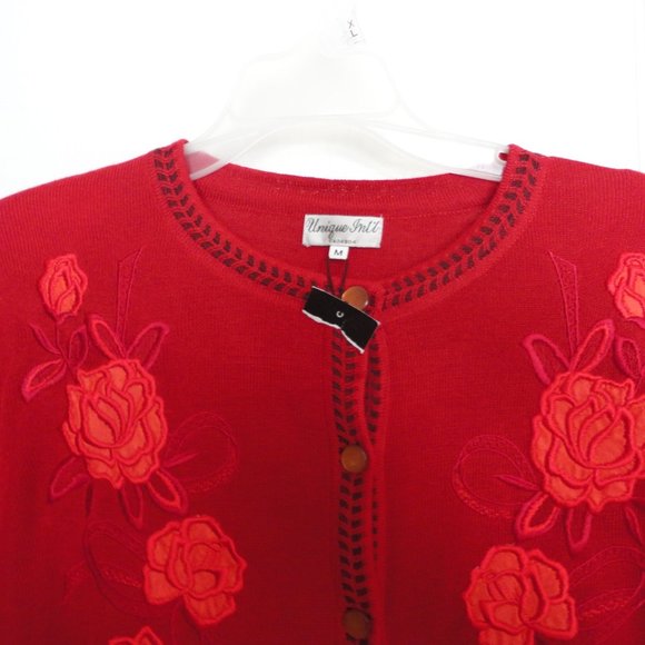 Unique International Women Red cardigan sweater - Picture 4 of 8